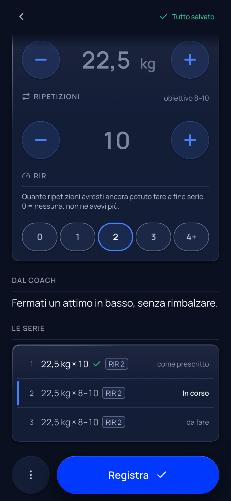 Lo stesso telefono più in basso: la serie chiusa porta scritto «come prescritto», la successiva è in corso.